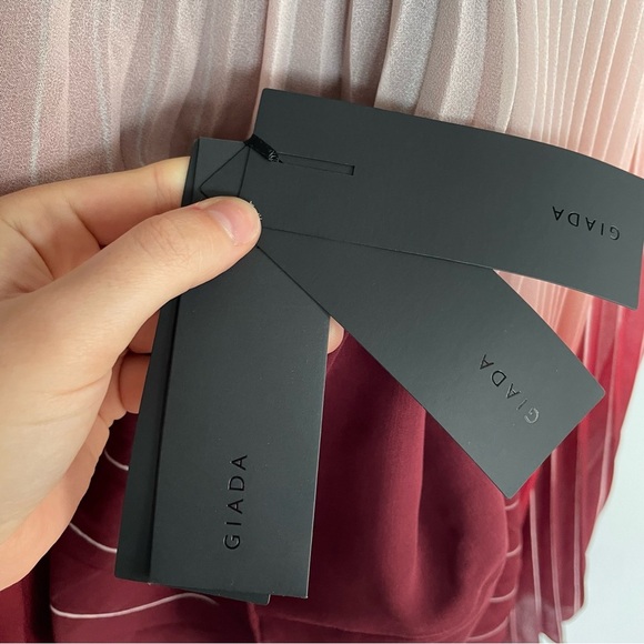 NWT Giada Made in Italy Pleated Mini Dress Red Ombré  Maroon Size 40 - Picture 7 of 11